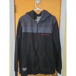 Y2K Metal Mulisha Hoodie Mens M Black Pullover Grunge Jacket (MISSING ZIP TAB)